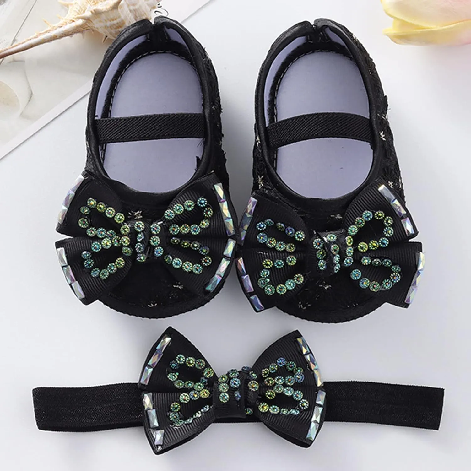 Baby Shoes Fashion Soft Sole Infant Shoes Pearl Dress Flower Princess Shoes Infant Shoes Size 4 Shoes for Baby Girls