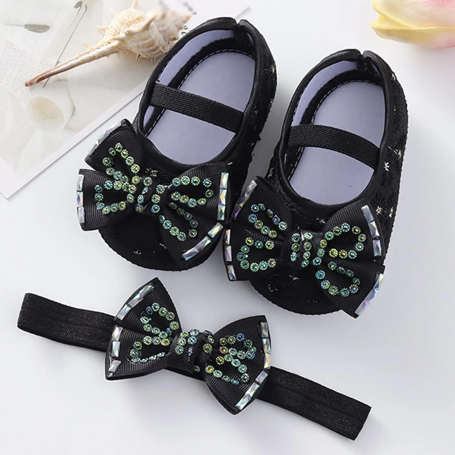Baby Shoes Fashion Soft Sole Infant Shoes Pearl Dress Flower Princess Shoes Infant Shoes Size 4 Shoes for Baby Girls
