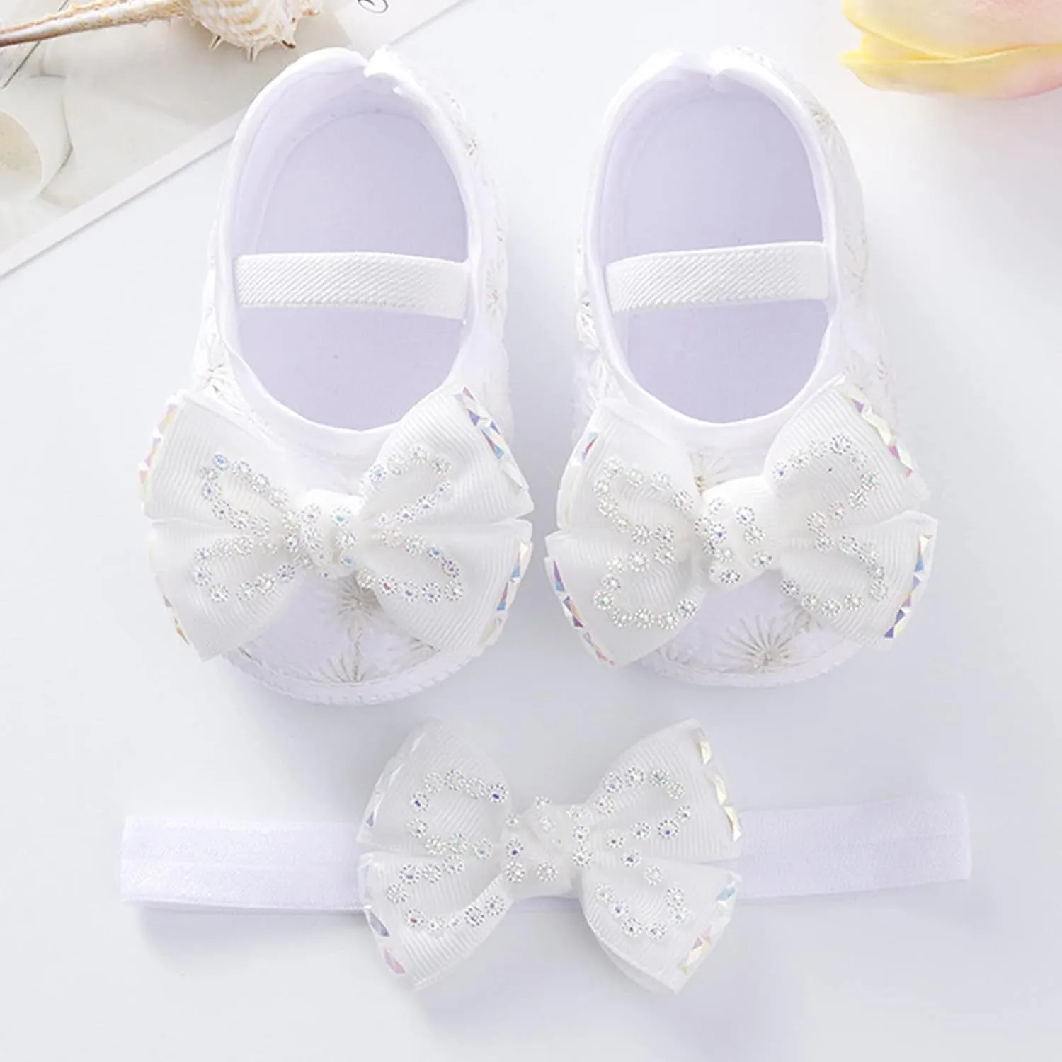 Baby Shoes Fashion Soft Sole Infant Shoes Pearl Dress Flower Princess Shoes Infant Shoes Size 4 Shoes for Baby Girls