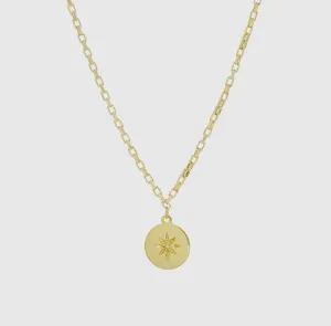 Compass Coin Charm Necklace