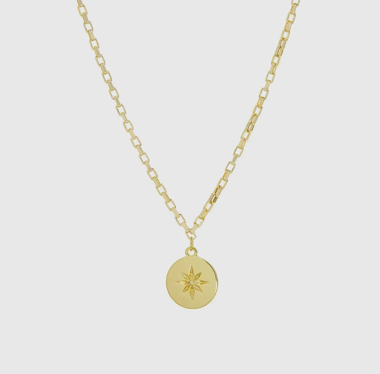 Compass Coin Charm Necklace