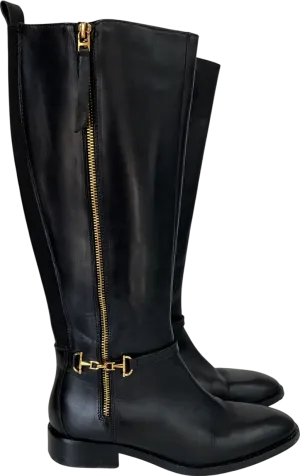 Dune Taylyn - Black Riding Boots With Signature Buckle Detail UK 5 EU 38 