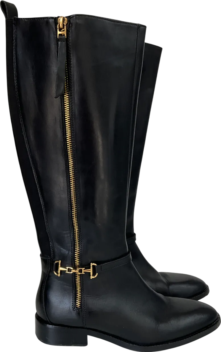 Dune Taylyn - Black Riding Boots With Signature Buckle Detail UK 5 EU 38 